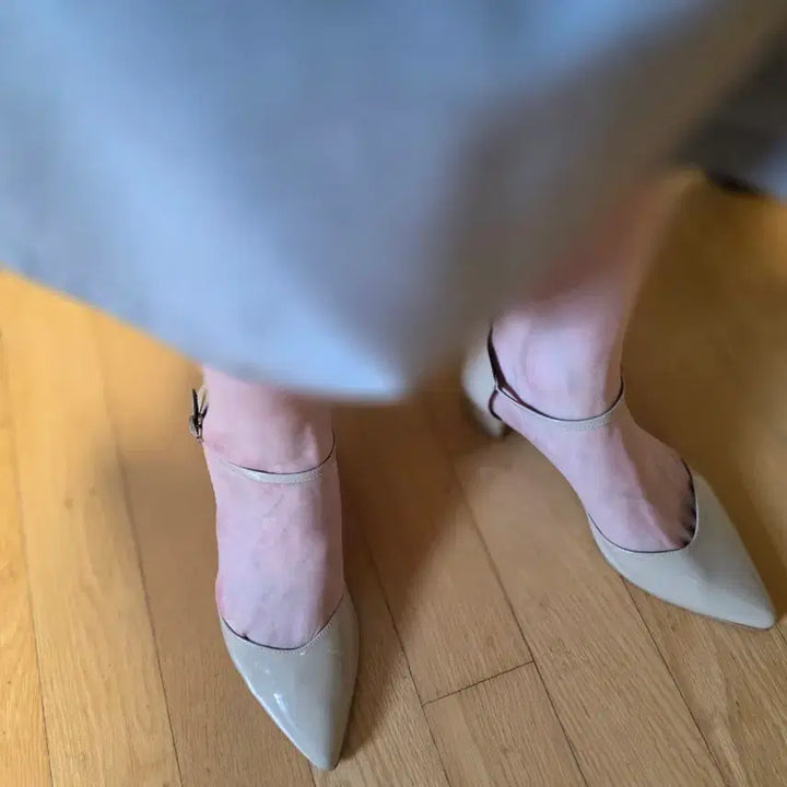 [BUNJANG] XENIA Beige Slingback Pumps (240) / [정품]  XENIA 베이지 슬링백 펌프스 240