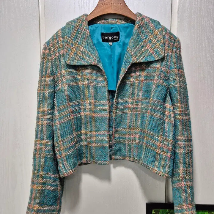 [BUNJANG] Borgoma Rose Tweed Check Jacket / (세일)JPN빈티지 Borgoma 로즈 트위드 체크 자켓