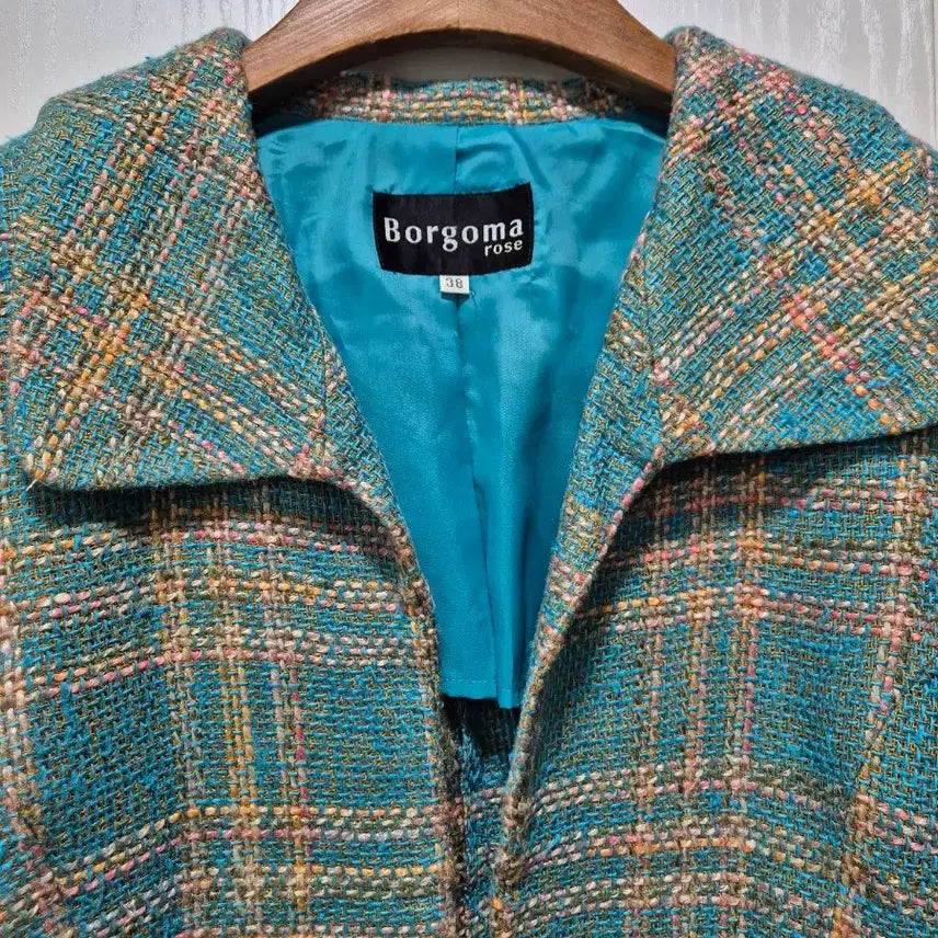 [BUNJANG] Borgoma Rose Tweed Check Jacket / (세일)JPN빈티지 Borgoma 로즈 트위드 체크 자켓