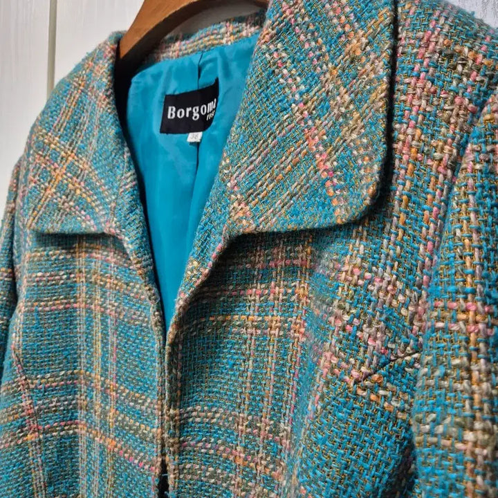 [BUNJANG] Borgoma Rose Tweed Check Jacket / (세일)JPN빈티지 Borgoma 로즈 트위드 체크 자켓