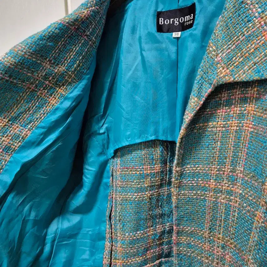 [BUNJANG] Borgoma Rose Tweed Check Jacket / (세일)JPN빈티지 Borgoma 로즈 트위드 체크 자켓
