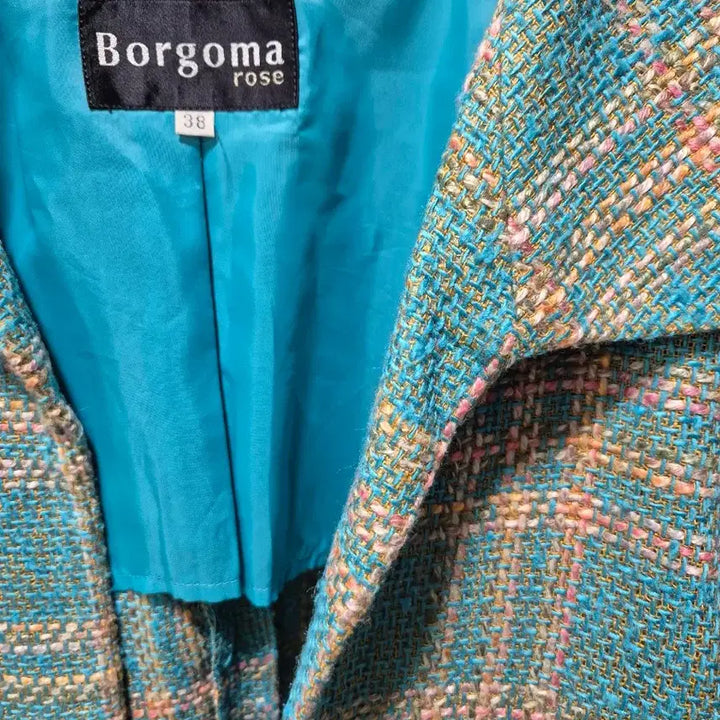 [BUNJANG] Borgoma Rose Tweed Check Jacket / (세일)JPN빈티지 Borgoma 로즈 트위드 체크 자켓