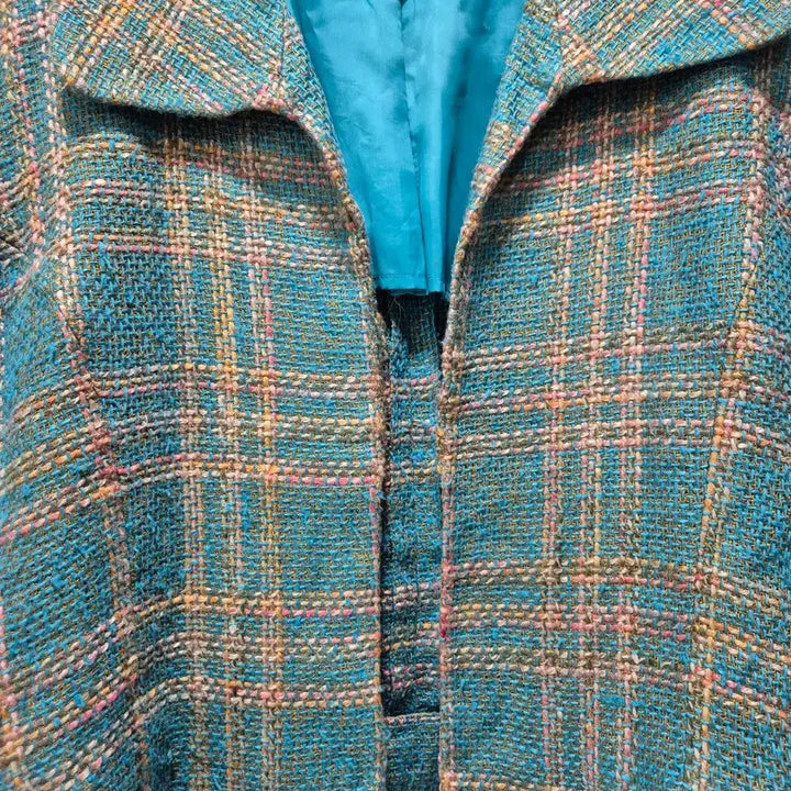 [BUNJANG] Borgoma Rose Tweed Check Jacket / (세일)JPN빈티지 Borgoma 로즈 트위드 체크 자켓