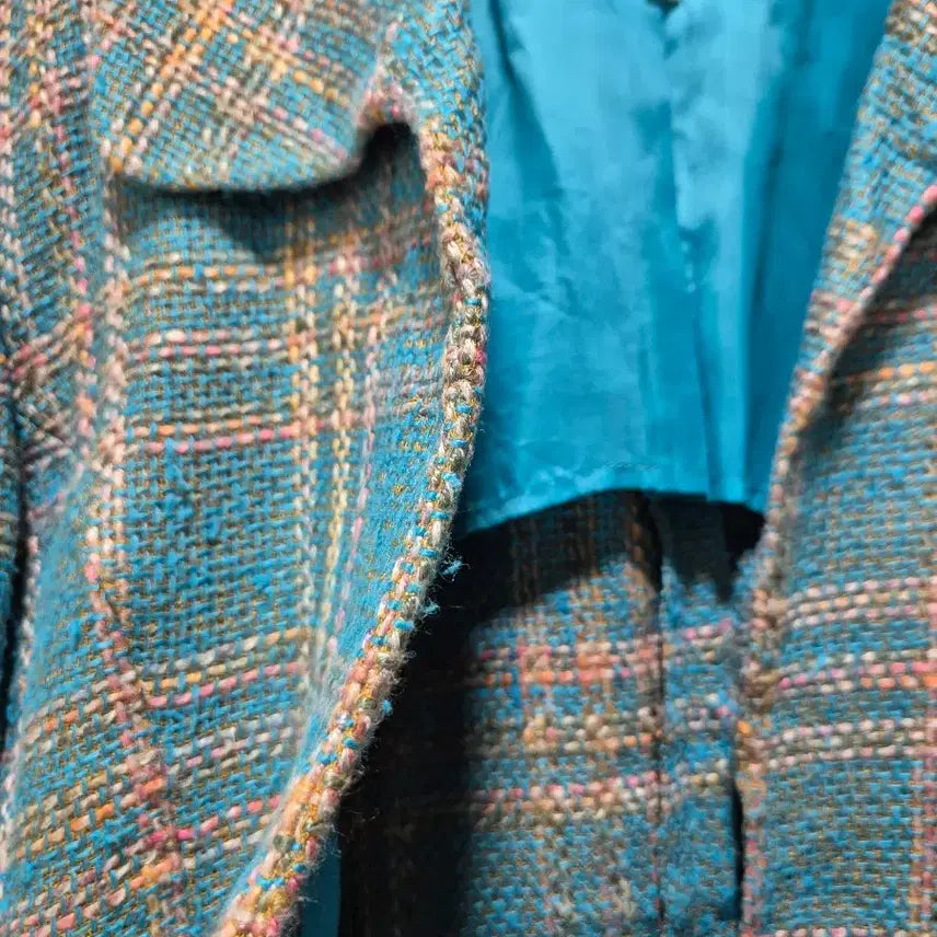 [BUNJANG] Borgoma Rose Tweed Check Jacket / (세일)JPN빈티지 Borgoma 로즈 트위드 체크 자켓