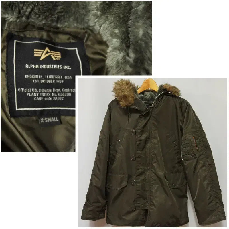 [BUNJANG] Alpha Industries Parka Jacket Men's 100 / 알파인더스트리 야상 후드 패딩점퍼 남성100