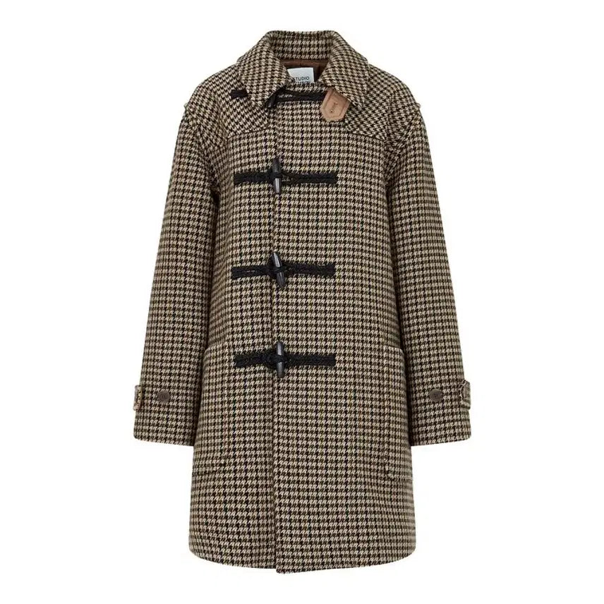 [BUNJANG] Studio Tomboy Houndstooth Duffel Coat / 스튜디오 톰보이 하운드체크 더플코트