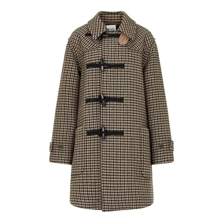 [BUNJANG] Studio Tomboy Houndstooth Duffel Coat / 스튜디오 톰보이 하운드체크 더플코트