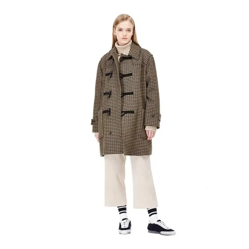 [BUNJANG] Studio Tomboy Houndstooth Duffel Coat / 스튜디오 톰보이 하운드체크 더플코트