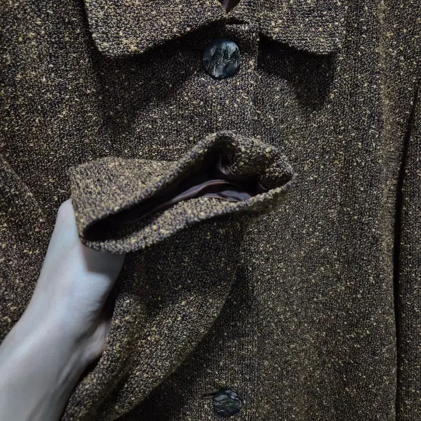 [BUNJANG] Vintage Tweed Skirt Suit Set / (세일)JPN일본빈티지 브라운 트위드 정장 스커트 셋업