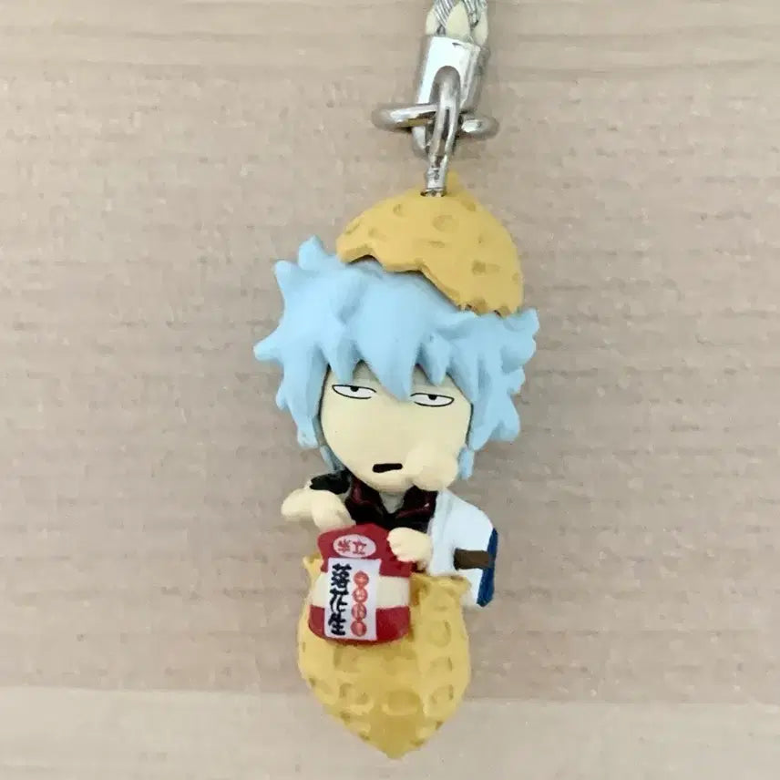 [BUNJANG] Gintama Gintoki Mascot Strap Keyring / 은혼 지역한정 땅콩 긴토키 마스코트 스트랩 키링
