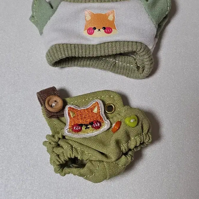 [BUNJANG] 10cm Doll Fox Overalls Set / 10cm 인형옷 여우 멜빵 세트