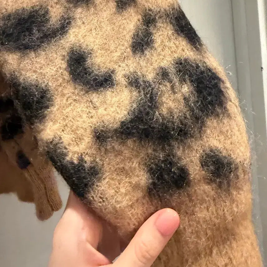 [BUNJANG] Vintage Leopard Wool Knit Sweater / 일본 빈티지 울 레오파드 니트