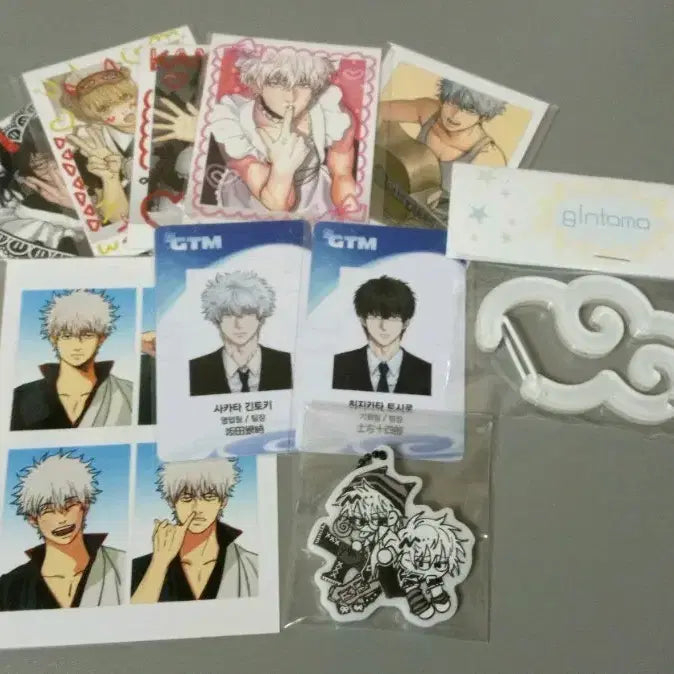 [BUNJANG] Gintama Carabiner Keychain, Photocard, and Pascha Bundle Set / 은혼 카라비너 키링 증사 파샤 포카 일괄 양도 원가 이하