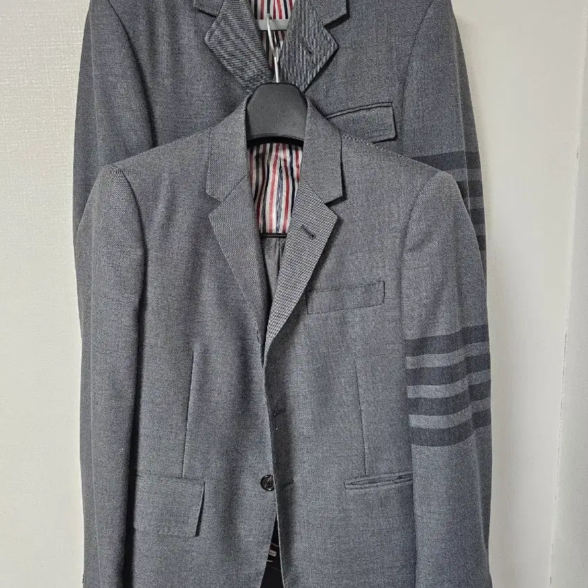 [BUNJANG] Thom Browne Gray Wool Jacket & Coat Set / 톰브라운 하이암홀 그레이 울 쟈켓+코트세트(1/백화점정품)