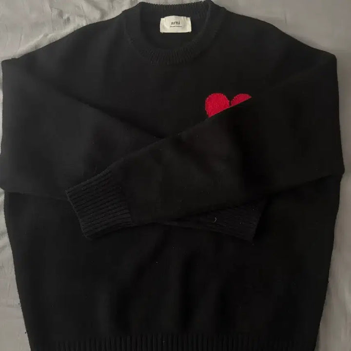 [BUNJANG] AMI Intarsia Big Heart Knit Sweater / 아미 인타르시아 빅하트 니트 S