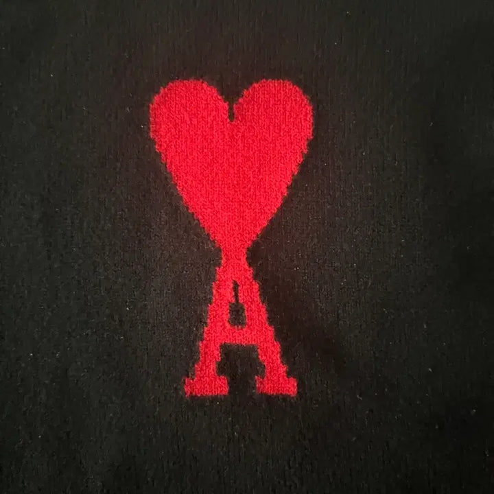 [BUNJANG] AMI Intarsia Big Heart Knit Sweater / 아미 인타르시아 빅하트 니트 S