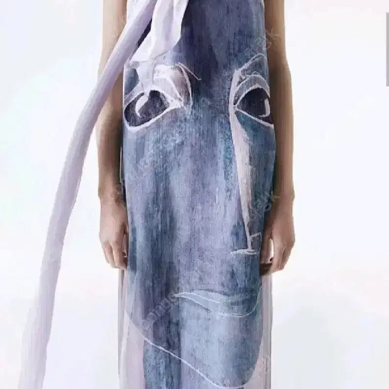 [BUNJANG] Zara Printed Fluid Dress - M / zara 자라 스카프 디테일 프린트 플루이드 원피스 - M