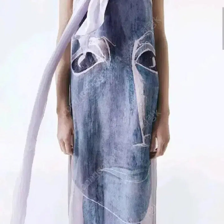 [BUNJANG] Zara Printed Fluid Dress - M / zara 자라 스카프 디테일 프린트 플루이드 원피스 - M