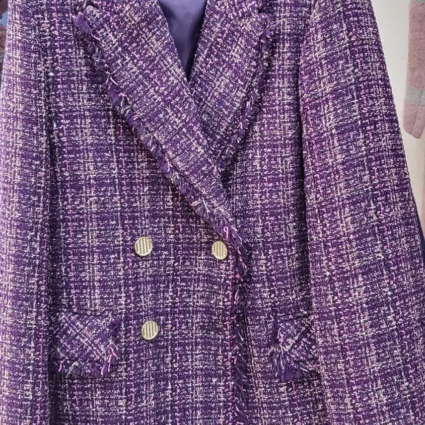 [BUNJANG] Paul & Joe Tweed Purple Jacket / 폴앤조 트위드 퍼플 자켓
