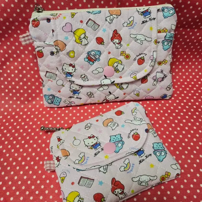 [BUNJANG] Hello Kitty Quilted Two-Way Wallet / 헬로키티 퀼팅 카드지갑 동전지갑 투웨이지갑