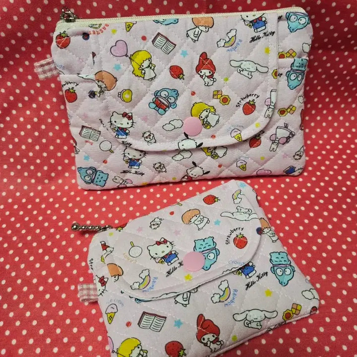 [BUNJANG] Hello Kitty Quilted Two-Way Wallet / 헬로키티 퀼팅 카드지갑 동전지갑 투웨이지갑