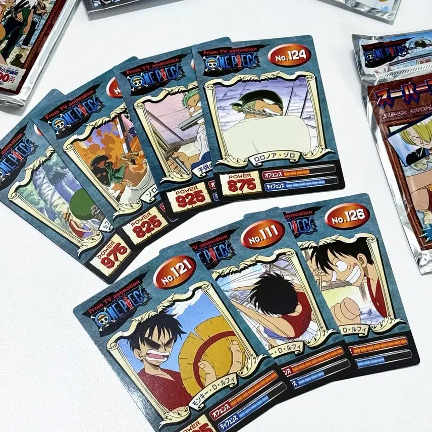 [SOLD OUT] 7장 세트) 원피스 고전 카드 루피 조로 일본 공식 포카 홀로그램 레어