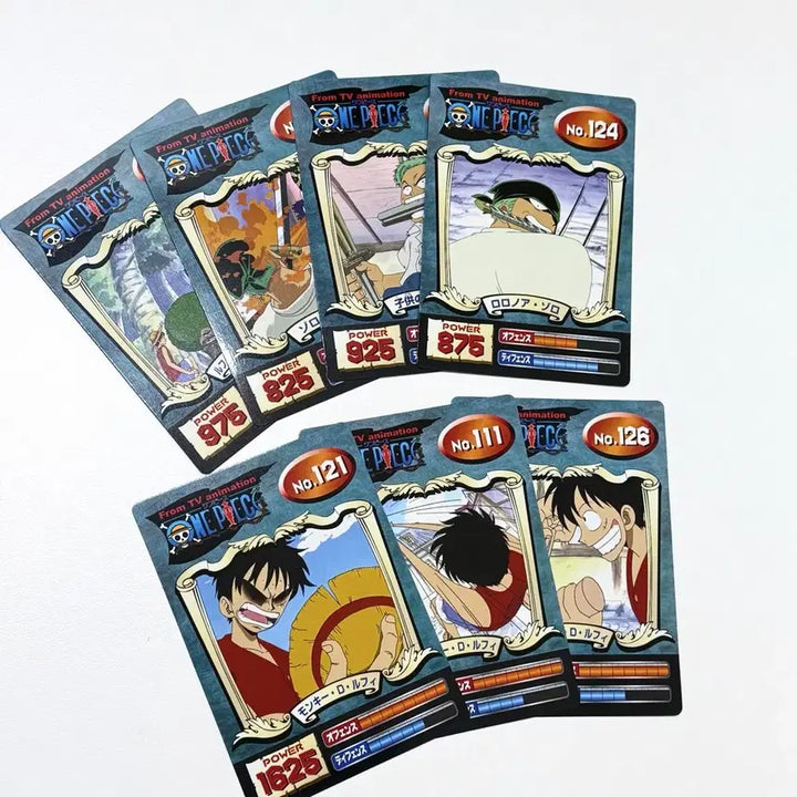 [SOLD OUT] 7장 세트) 원피스 고전 카드 루피 조로 일본 공식 포카 홀로그램 레어