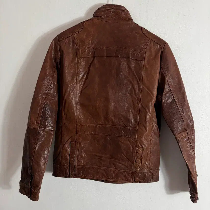 [BUNJANG] T.I. For Men Lambskin High Neck Leather Jacket (Camel Brown) (Size 95) / 00s 티아이포맨 램스킨 하이넥 레더자켓 카멜브라운(95)