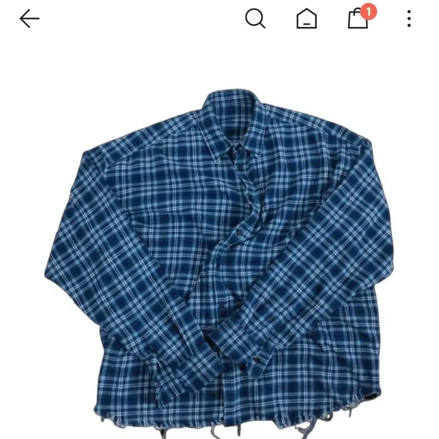 [BUNJANG] Nohnohd Flexible String Check Shirt Classic Blue / [2]새상품  가격내림   논노드 플렉서블 스트링 체크 셔츠 클래식 블루