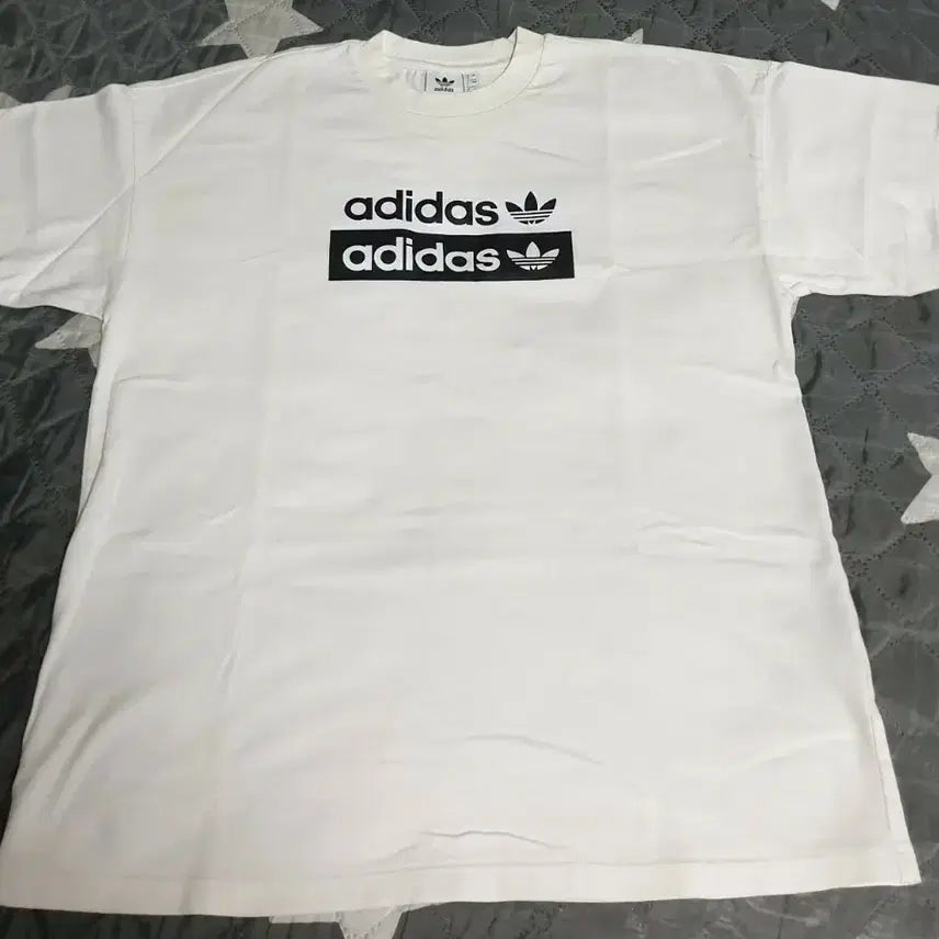 [BUNJANG] Adidas Double Firebird Cotton T-shirt (White) (L) / 아디다스 더블 파이어버드 코튼 반팔티 화이트 (L)