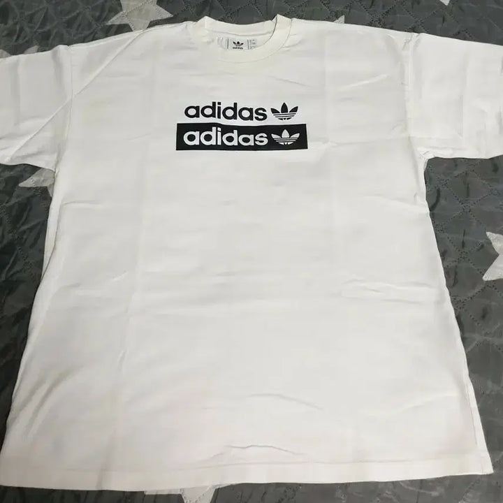 [BUNJANG] Adidas Double Firebird Cotton T-shirt (White) (L) / 아디다스 더블 파이어버드 코튼 반팔티 화이트 (L)