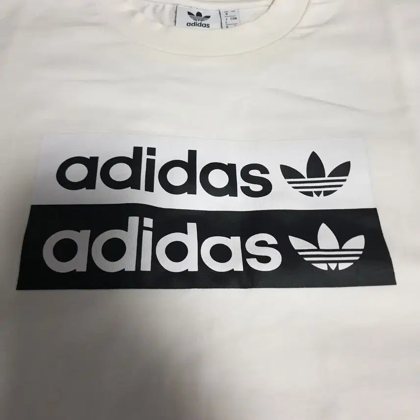 [BUNJANG] Adidas Double Firebird Cotton T-shirt (White) (L) / 아디다스 더블 파이어버드 코튼 반팔티 화이트 (L)