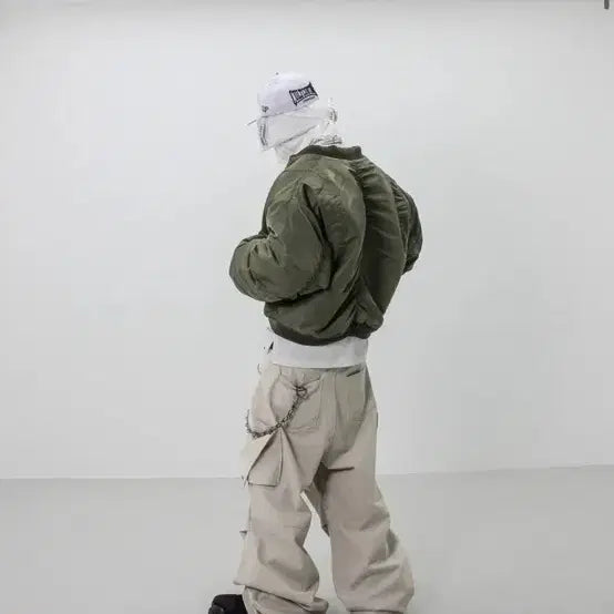 [BUNJANG] Roaringrad Flight Shirring MA-1 Bomber Jacket / (M) 로어링라드 플라이트 셔링 ma-1 봄버 자켓 블루종