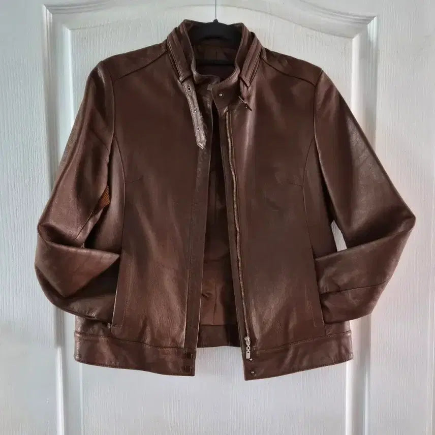 [BUNJANG] Brown Leather Jacket / 브라운 가죽 점퍼