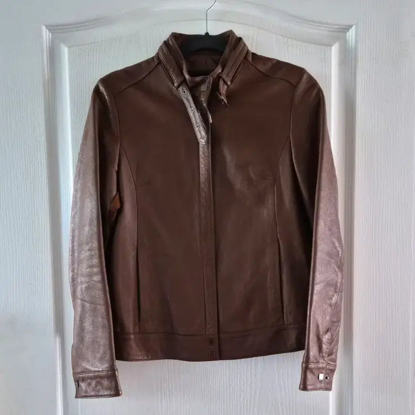 [BUNJANG] Brown Leather Jacket / 브라운 가죽 점퍼