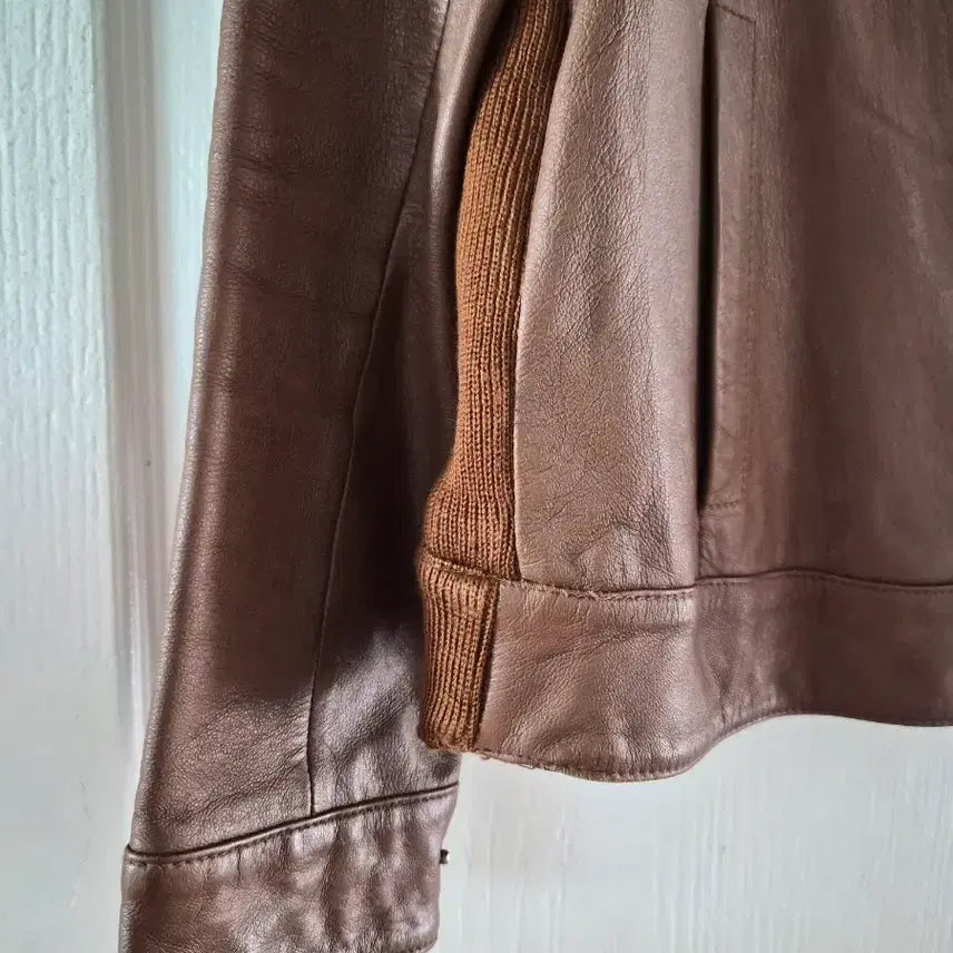 [BUNJANG] Brown Leather Jacket / 브라운 가죽 점퍼