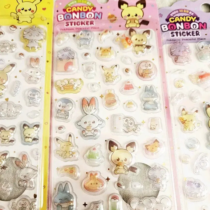 [BUNJANG] Pokemon Pokepiece 3D Crystal Candy Bongbong Sticker B Type / 포켓몬 포켓피스 포케피스 3D 입체 크리스탈 캔디 봉봉 스티커 B타입
