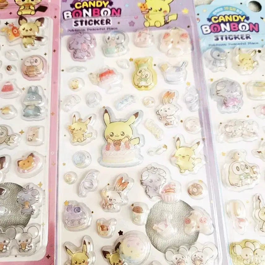 [BUNJANG] Pokemon Pocketpiece 3D Crystal Candy Bongbong Sticker C Type / 포켓몬 포켓피스 포케피스 3D 입체 크리스탈 캔디 봉봉 스티커 C타입