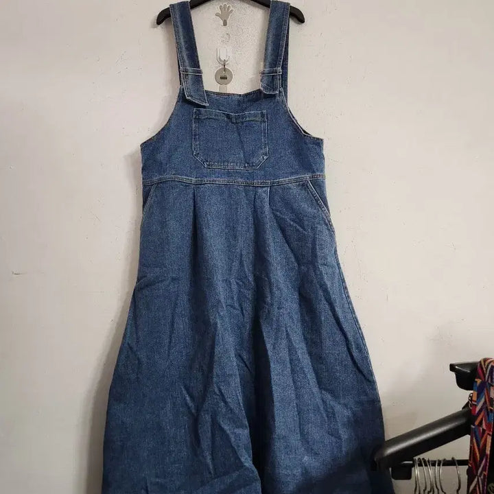 [BUNJANG] Denim Overalls Dress / 청 데님 멜빵 원피스