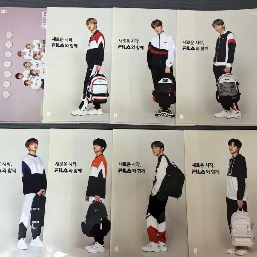 [BUNJANG] BTS Bundle Set FILA L-Folder, FILA Postcard Book, PUMA Postcard / (일괄)방탄소년단 BTS 푸마 엽서 휠라 L자파일 엽서 희귀 굿즈 화보