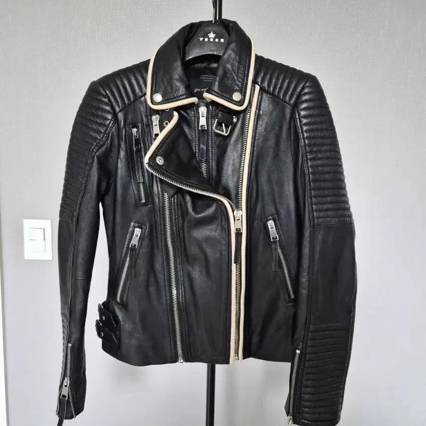 [BUNJANG] Jesi New York Lambskin Leather Rider Jacket / 제시뉴욕 55 양가죽 라이더 재킷 W-자켓-267