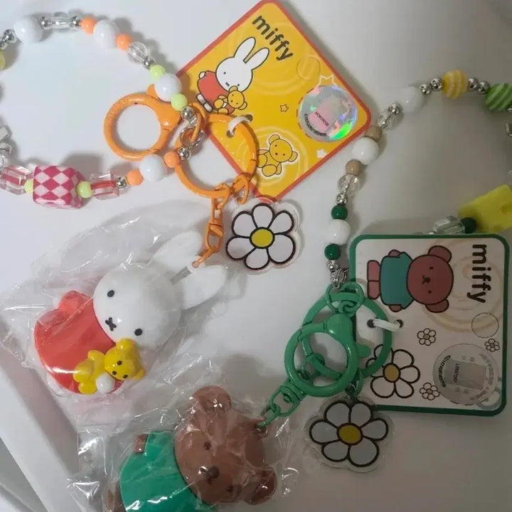 [BUNJANG] Miffy Figure Keyring Set / 정품 미피 피규어 비즈 키링 2종