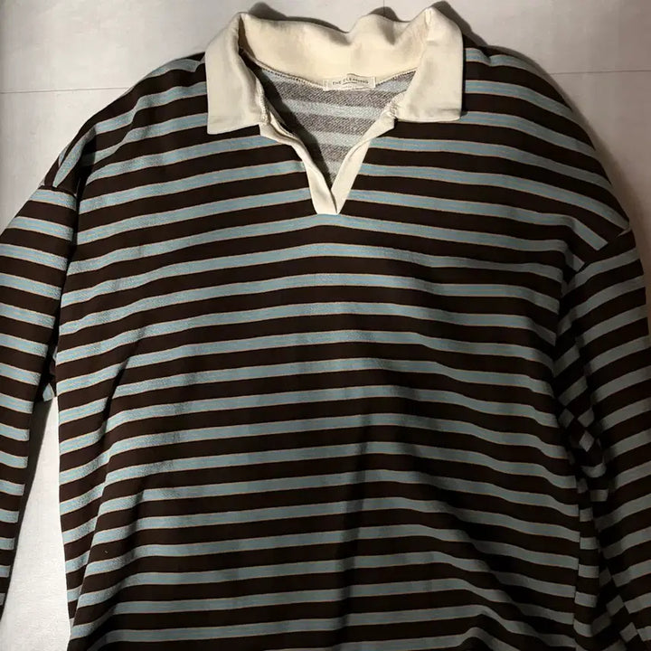 [BUNJANG] Striped Collar Shirt / 스트라이프 카라티