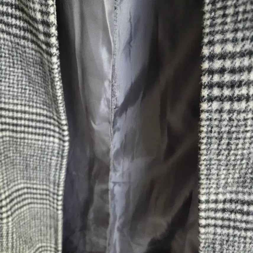 [BUNJANG] MORGAN Check Belt Long Coat / MORGAN 체크 벨트 롱 코트