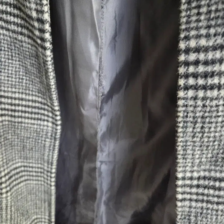 [BUNJANG] MORGAN Check Belt Long Coat / MORGAN 체크 벨트 롱 코트