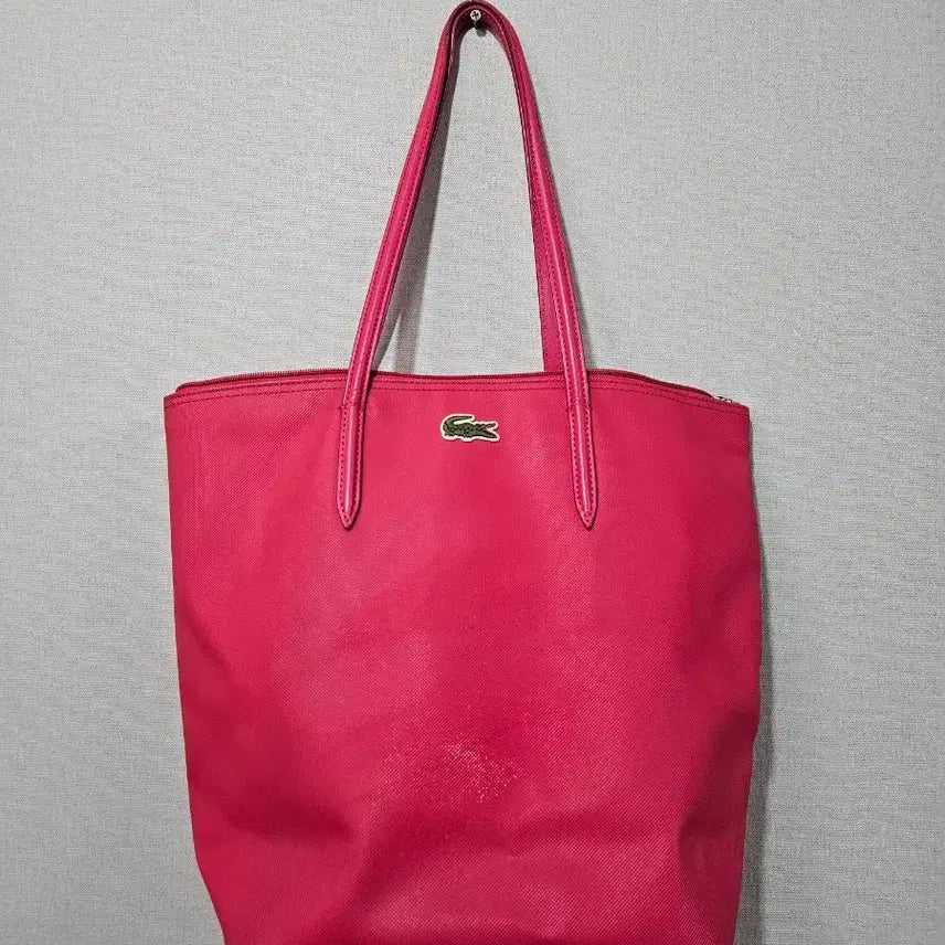 [BUNJANG] Lacoste Pink Tote Bag / 라코스테 핑크 토트백