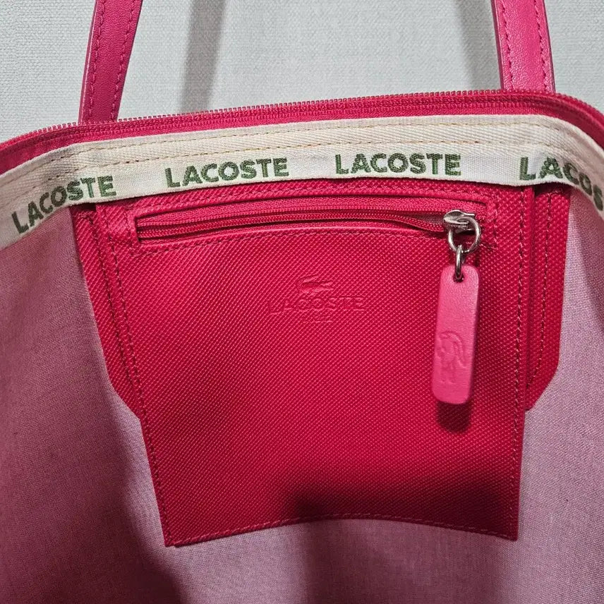 [BUNJANG] Lacoste Pink Tote Bag / 라코스테 핑크 토트백