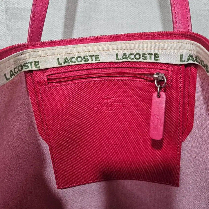 [BUNJANG] Lacoste Pink Tote Bag / 라코스테 핑크 토트백