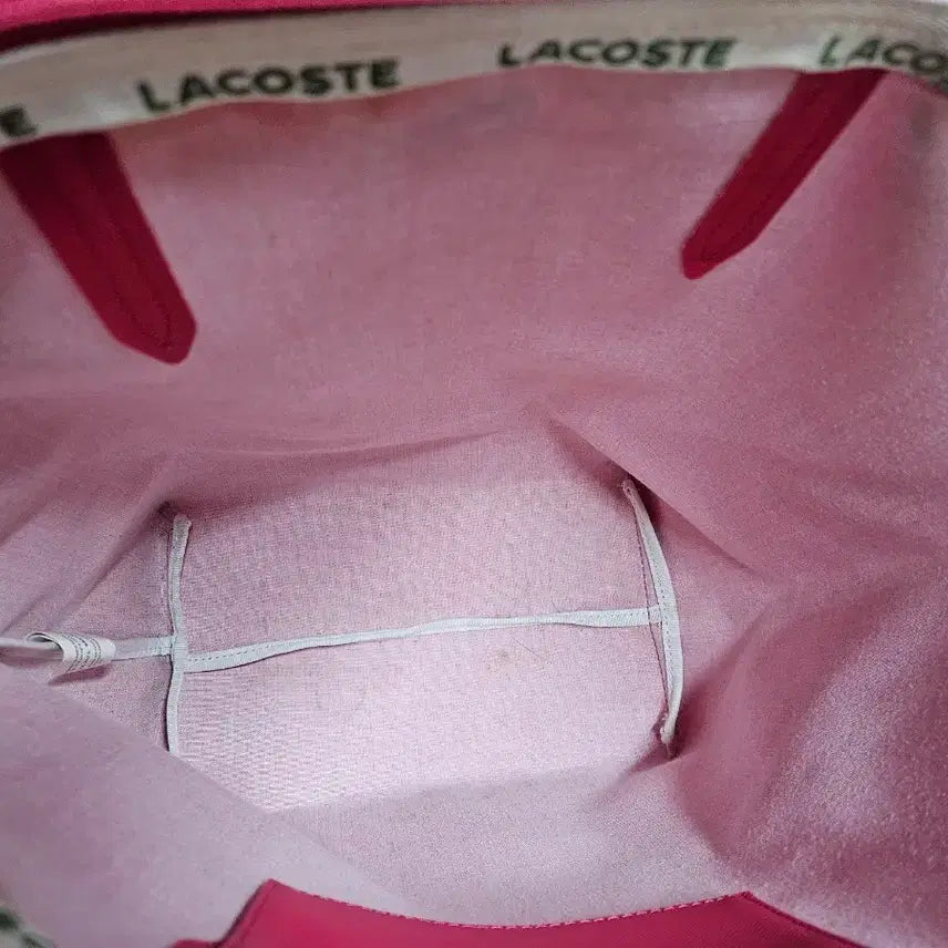 [BUNJANG] Lacoste Pink Tote Bag / 라코스테 핑크 토트백