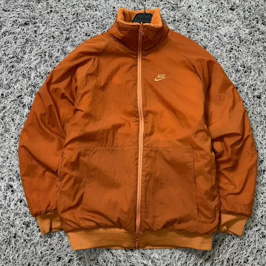 [BUNJANG] Nike Big Swoosh Orange Fleece / 나이키 빅스우시 뽀글이 플리스 오렌지